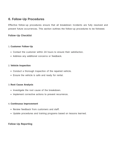 Free Car Rental Breakdown Procedure Template to Edit Online