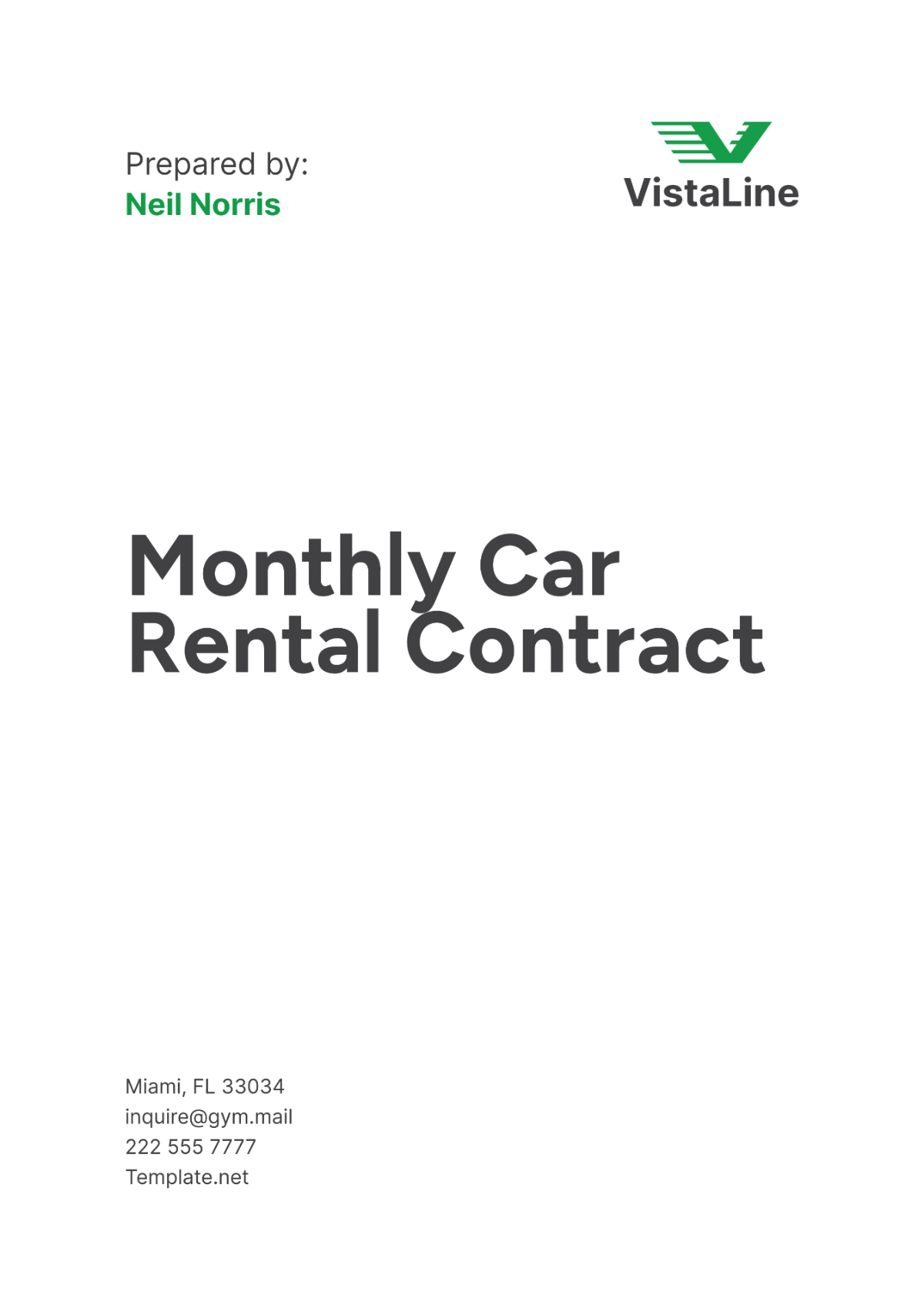 Monthly Car Rental Contract Template - Edit Online & Download