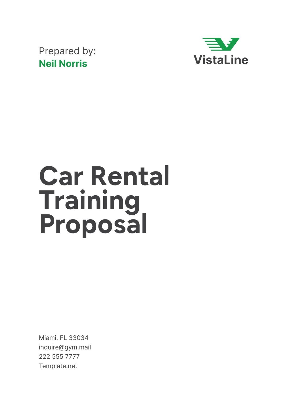 Car Rental Training Proposal Template