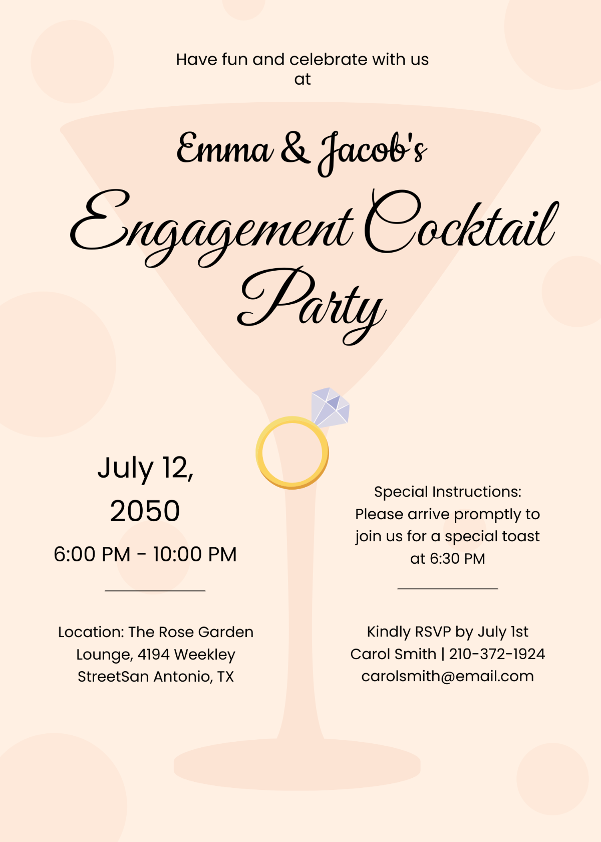 Engagement Cocktail Party Invitation