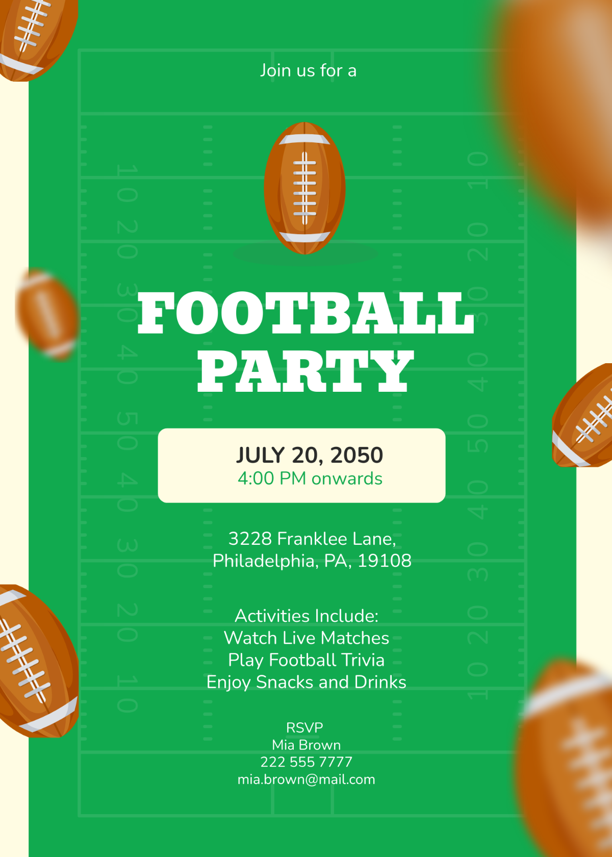 FREE Football Invitation Templates Examples Edit Online Download 