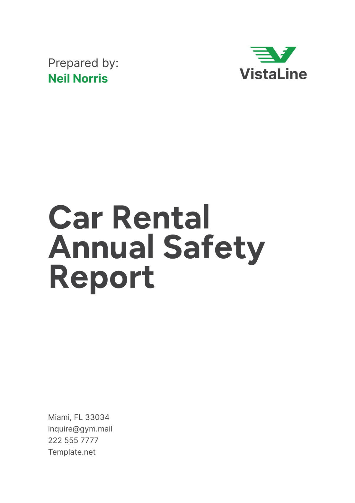 Car Rental Annual Safety Report Template - Edit Online & Download