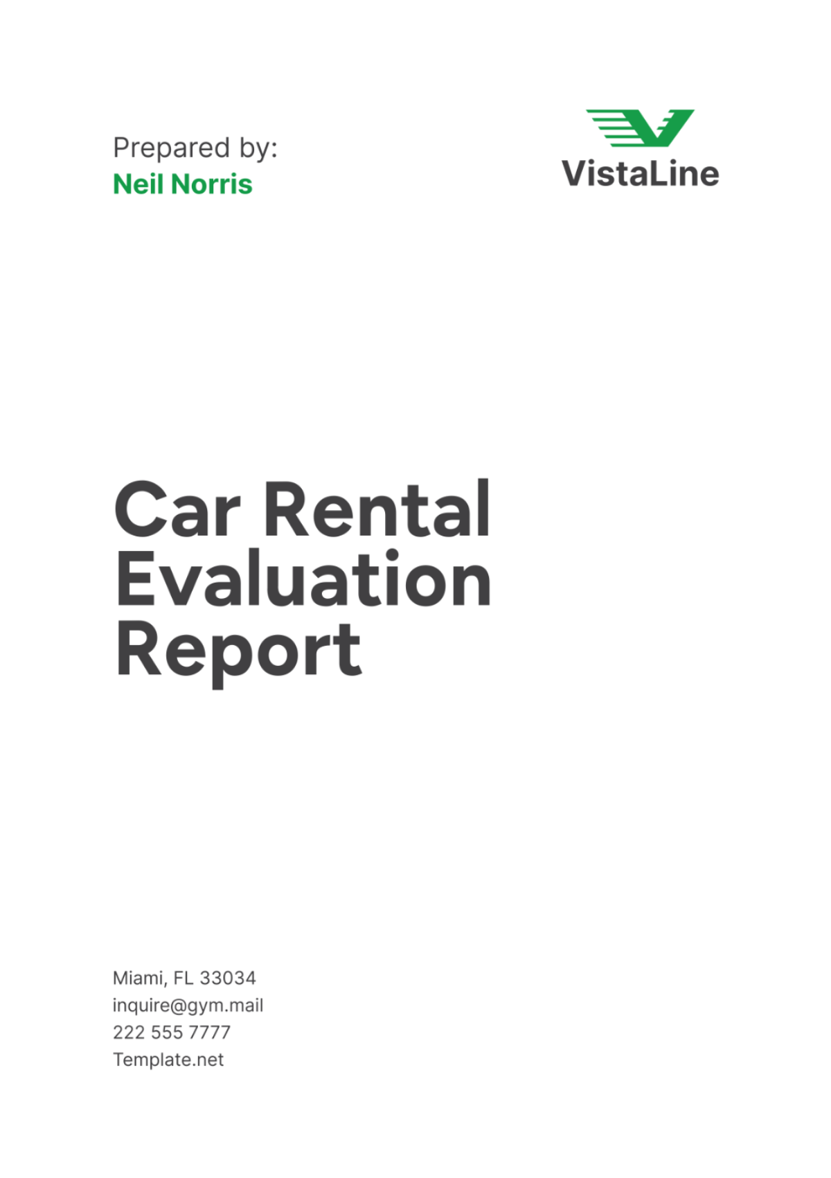 Car Rental Evaluation Report Template - Edit Online & Download