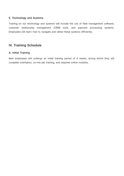 Free Car Rental Training Procedure Template to Edit Online