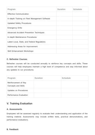 Free Car Rental Training Procedure Template to Edit Online
