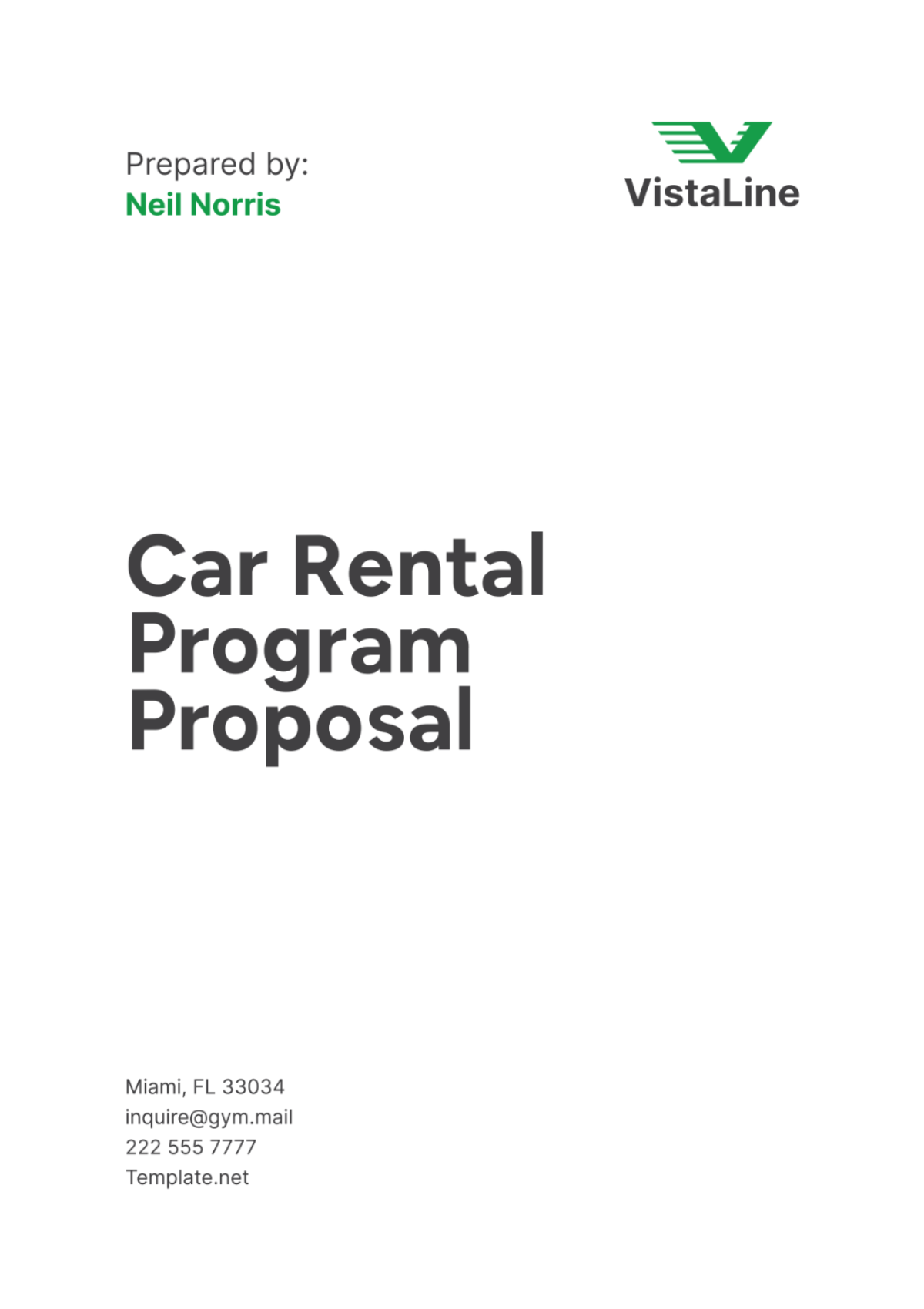 Car Rental Program Proposal Template