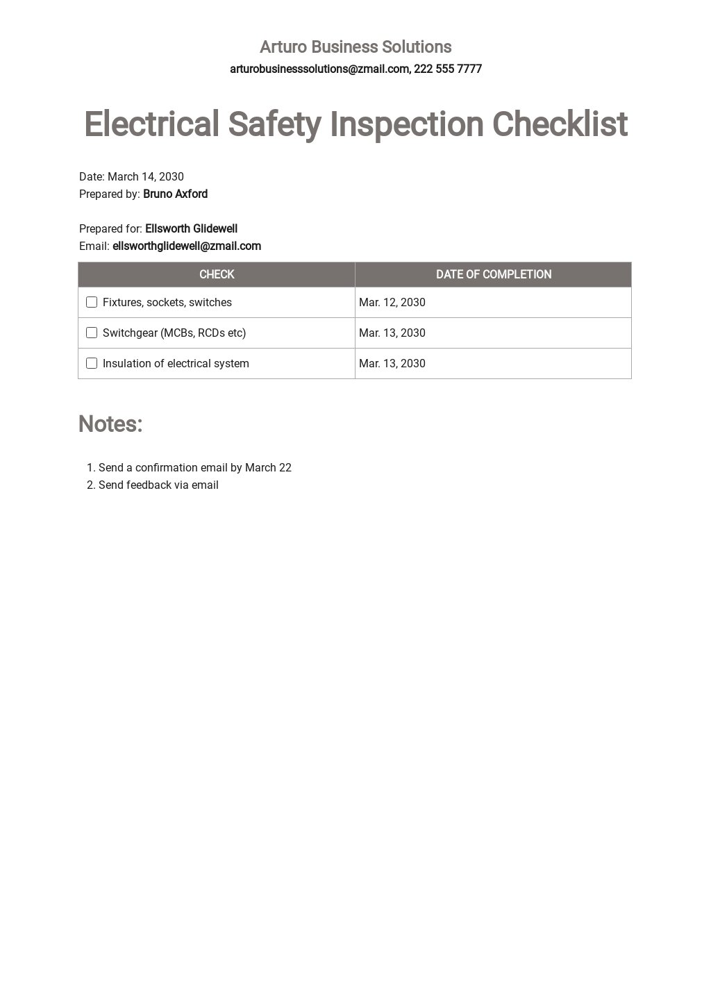Electrical Safety Inspection Checklist Template.jpe