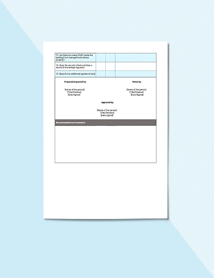 Electrical Safety Inspection Letter