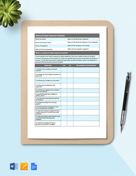 Vehicle Safety Inspection Checklist Template - Word (DOC) | Google Docs ...