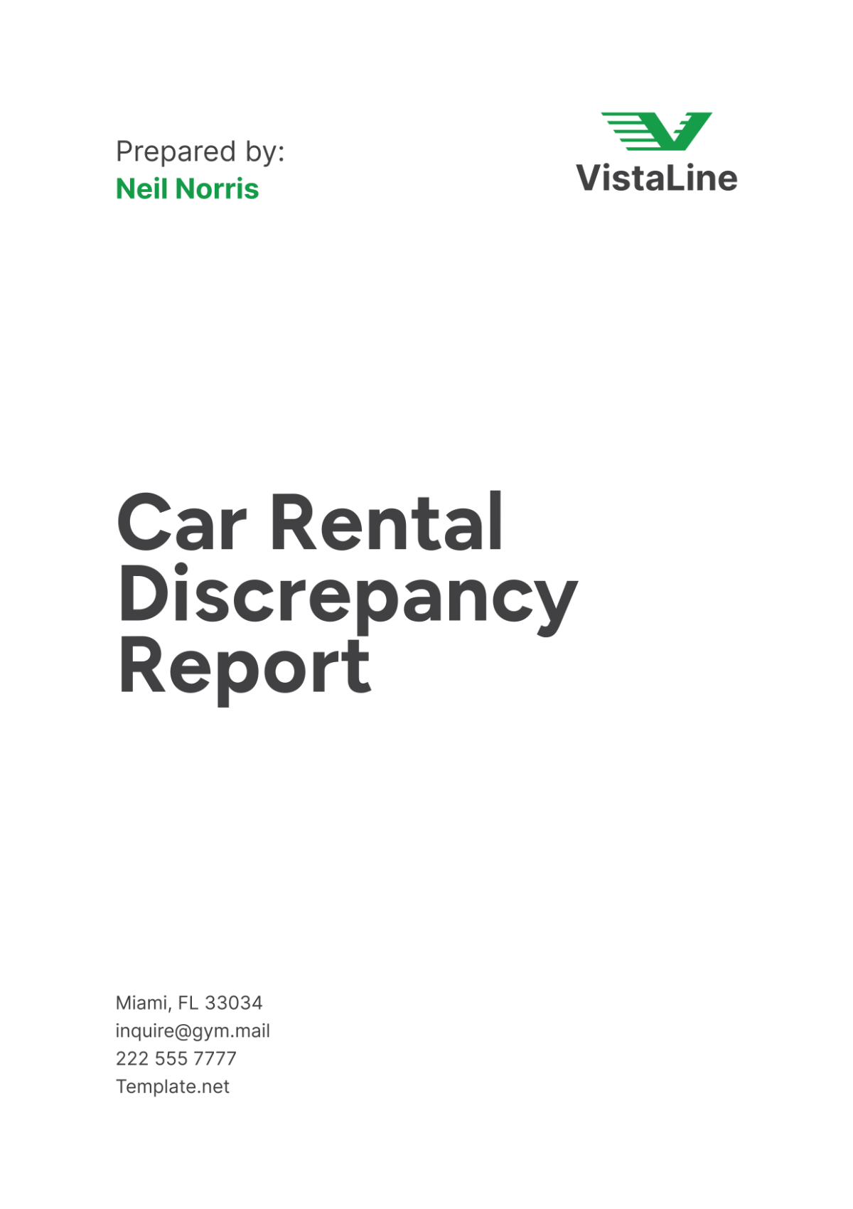 Car Rental Discrepancy Report Template - Edit Online & Download