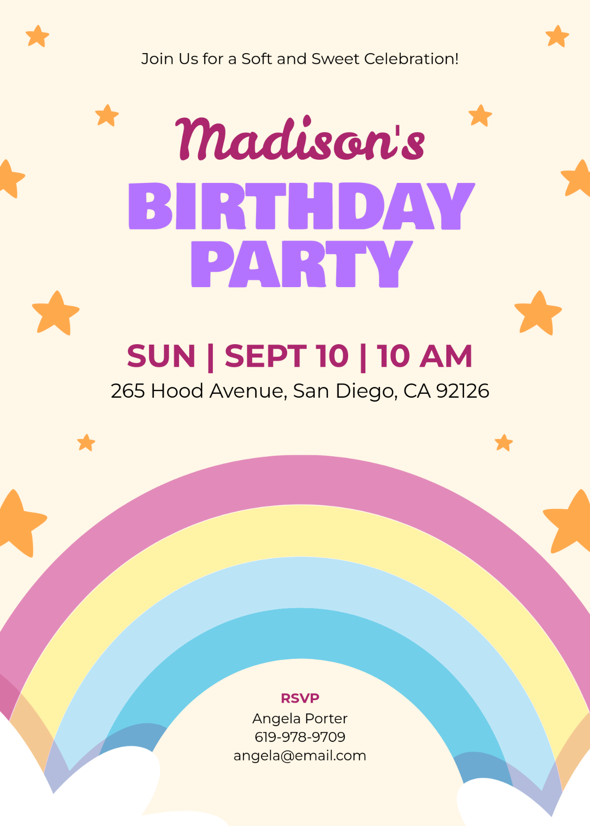 Free Rainbow Invitation Templates Editable And Printable Free Rainbow Invitation Templates Editable And Printable