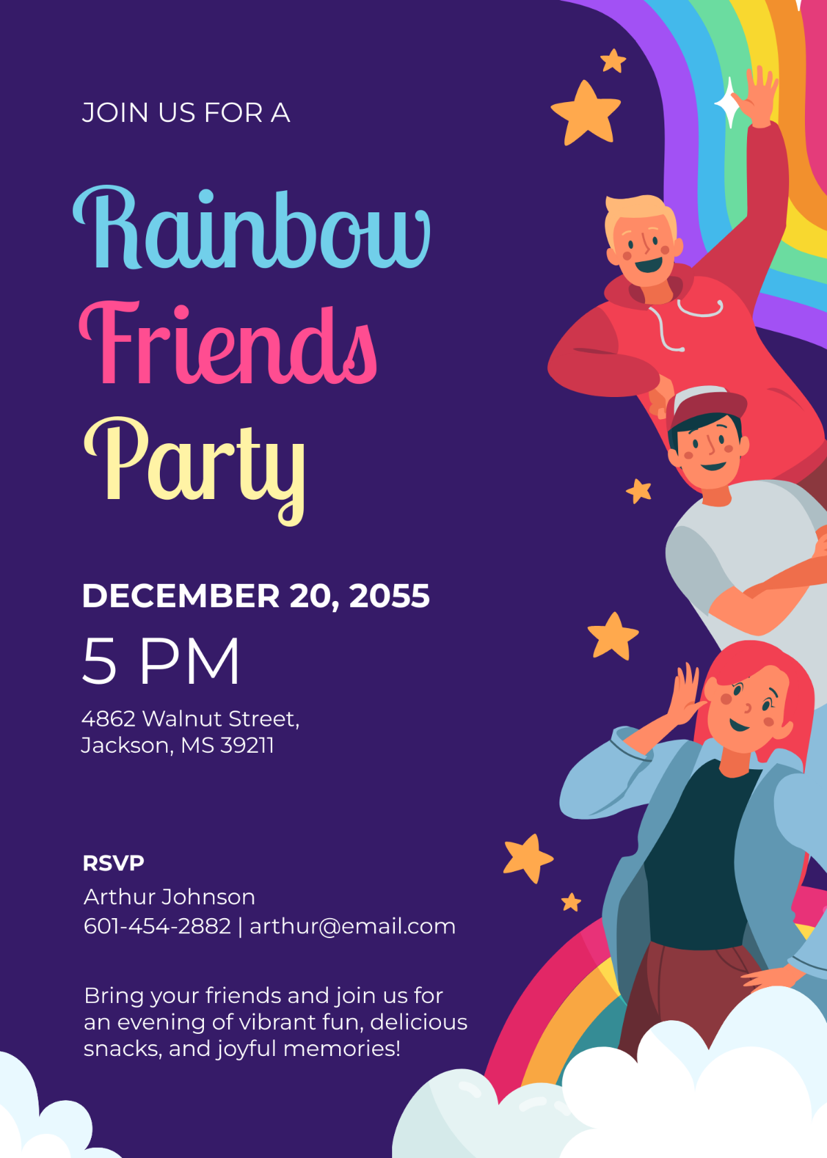 Rainbow Friends Party Invitation