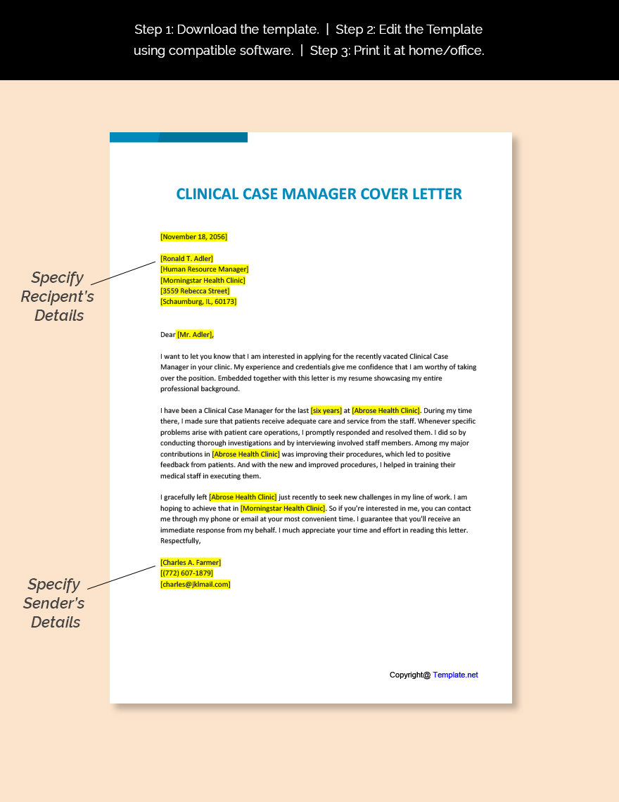 Clinical Coding Specialist Cover Letter Template