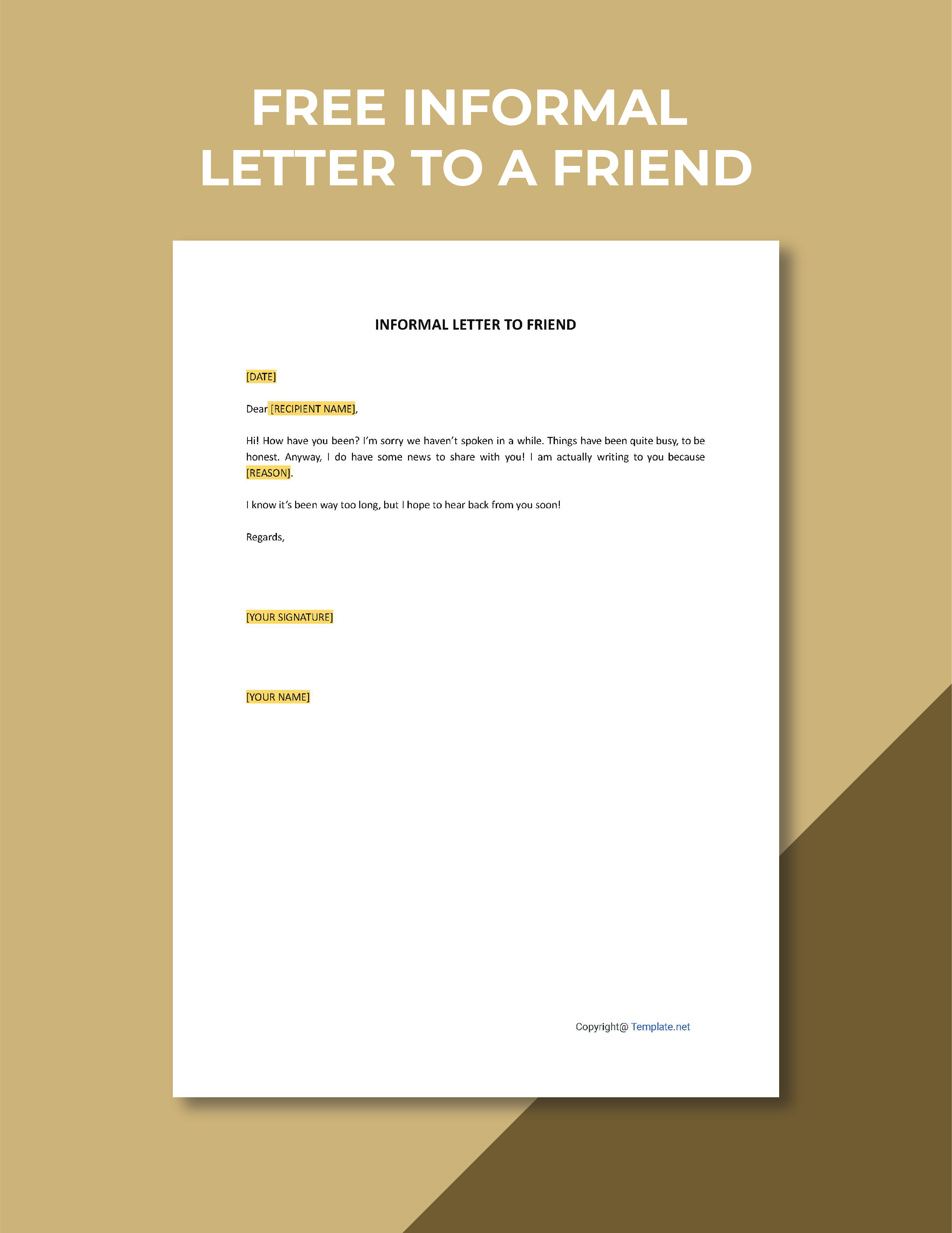 Informal Letter to a Friend