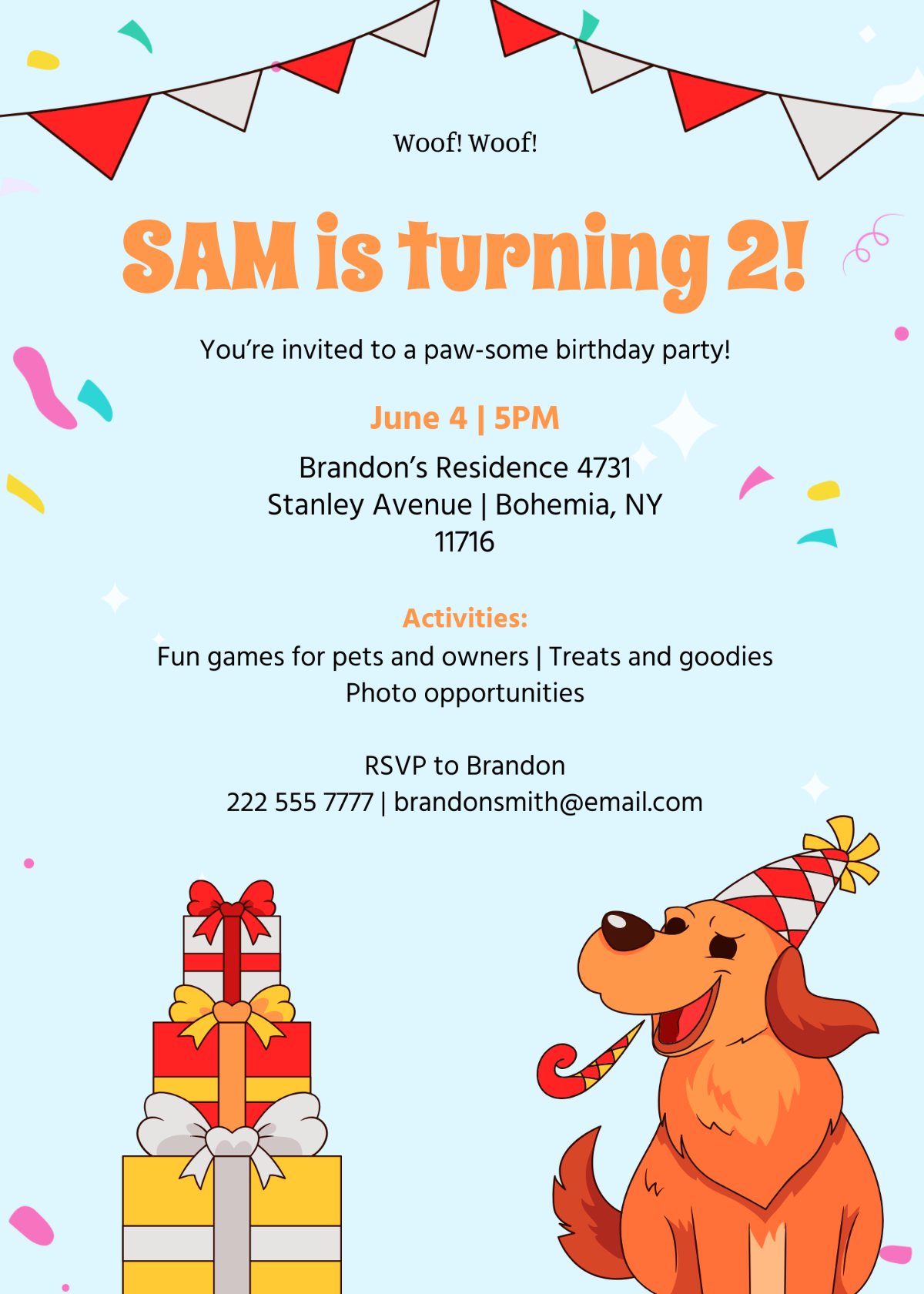 Dog Birthday Party Invitation