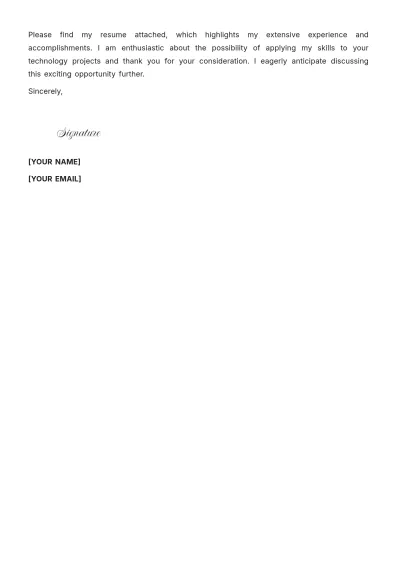 Free Technology Project Manager Cover Letter to Edit Online