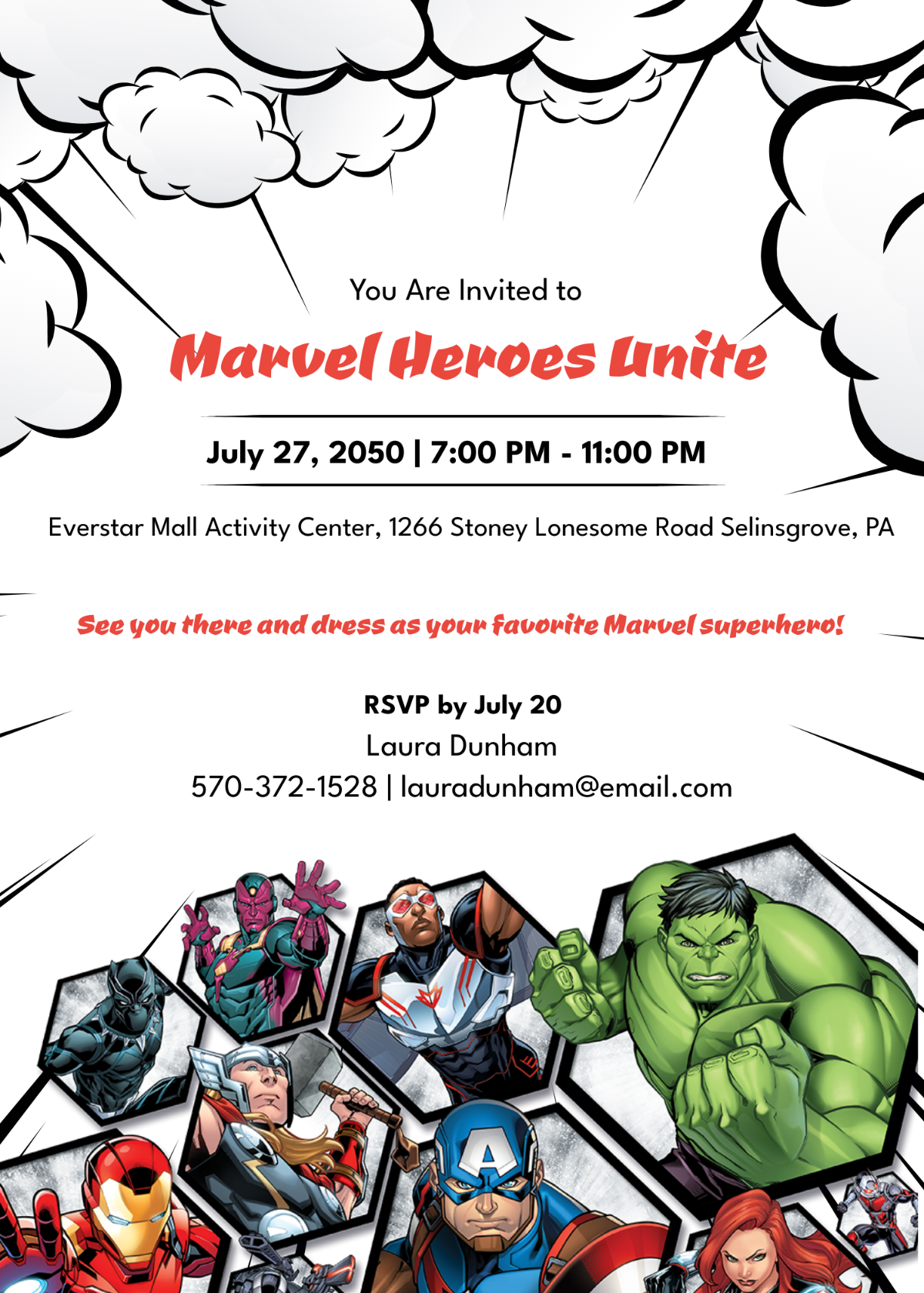 Marvel Superhero Invitation