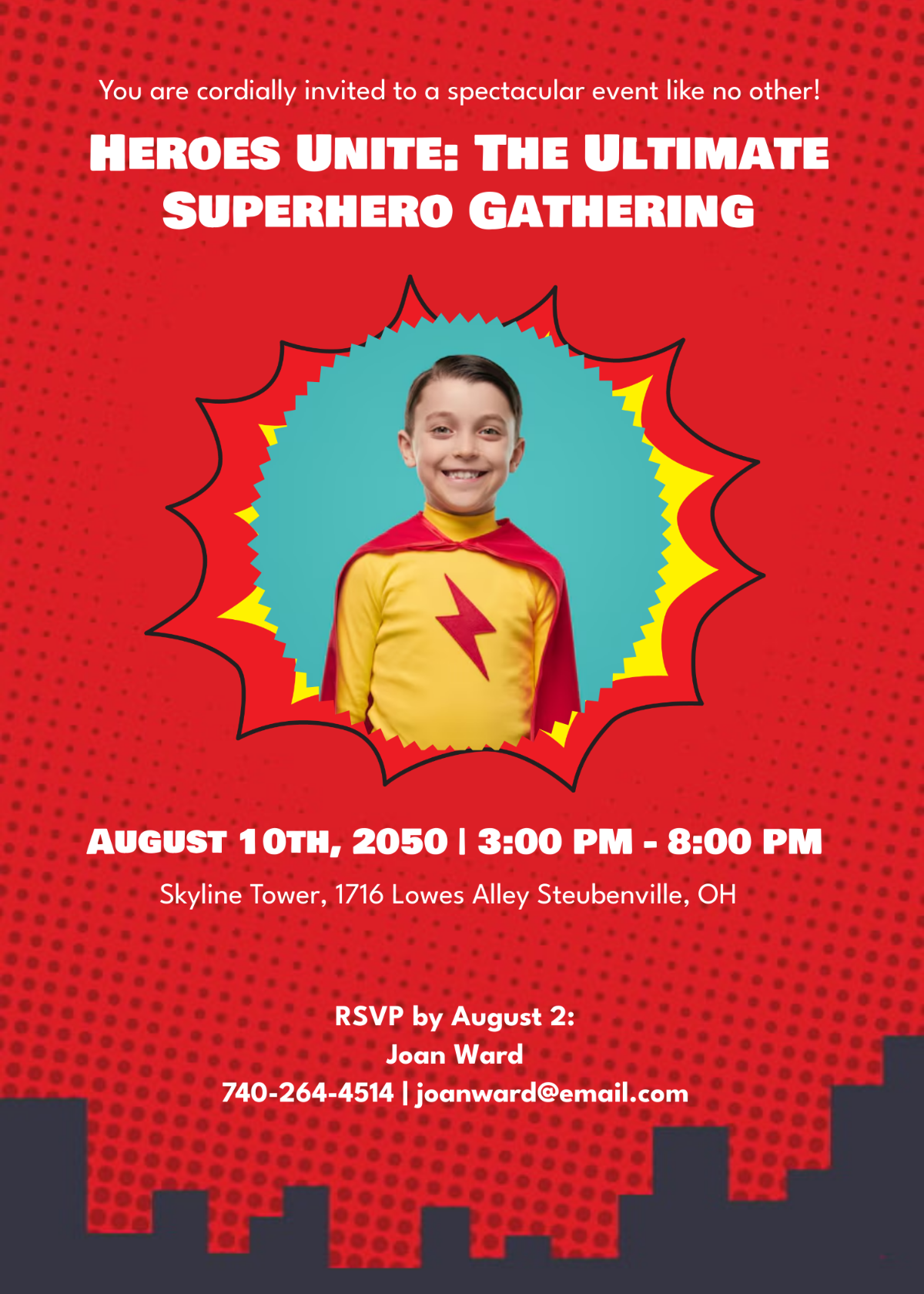 Superhero Invitation With Photo