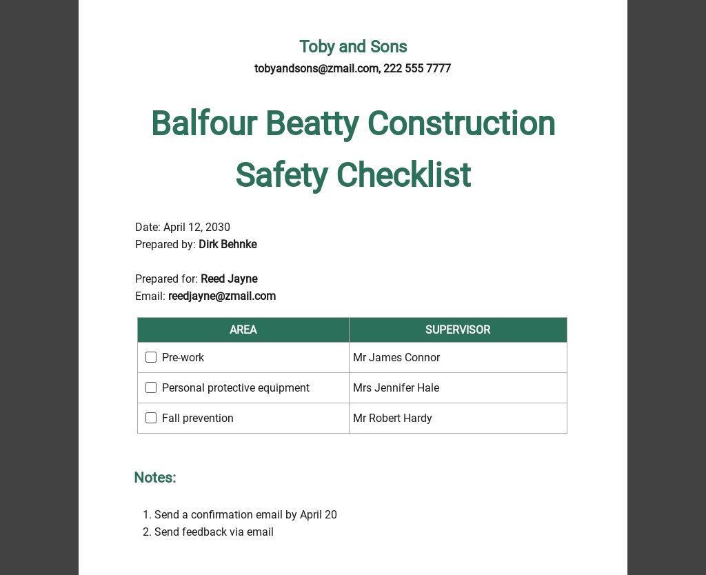 5+ Construction Safety Checklist Templates - Free Downloads | Template.net