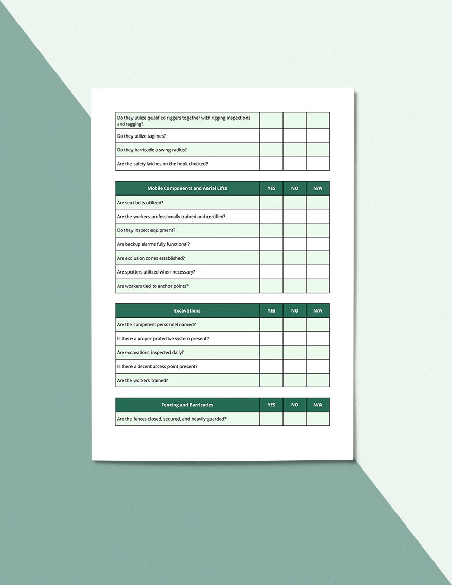 Balfour Beatty Construction Safety Checklist Template