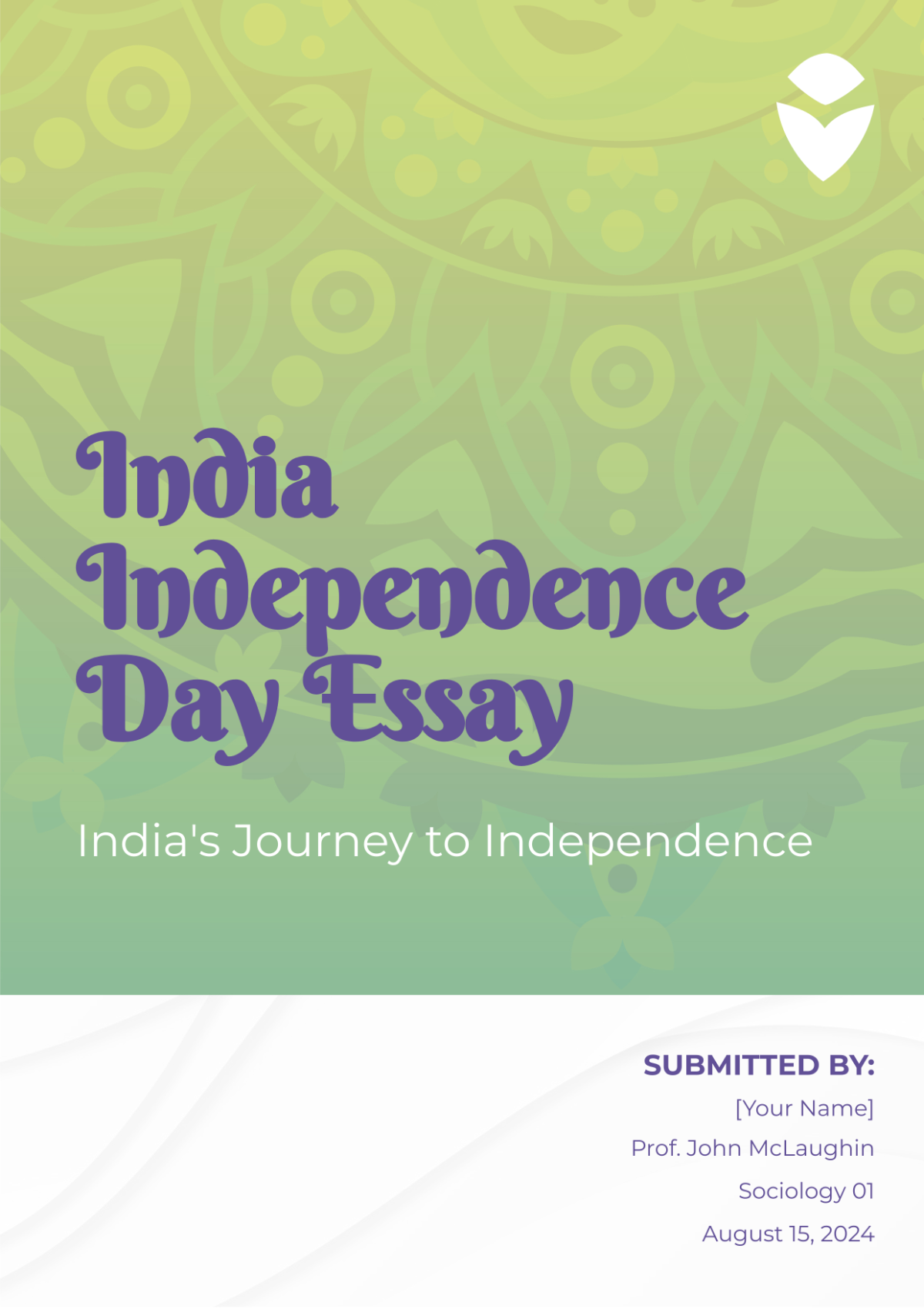 India Independence Day Essay Template - Edit Online & Download