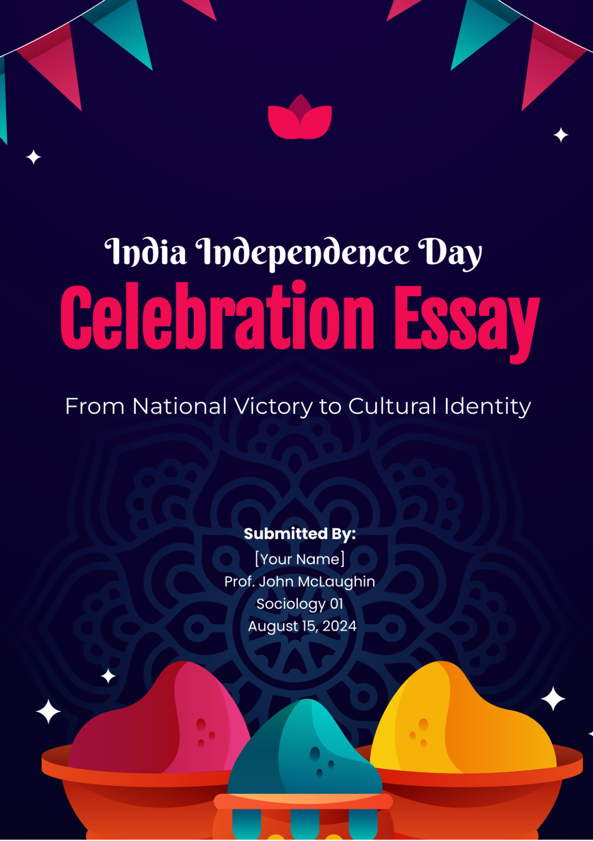 India Independence Day Celebration Essay Template - Edit Online & Download