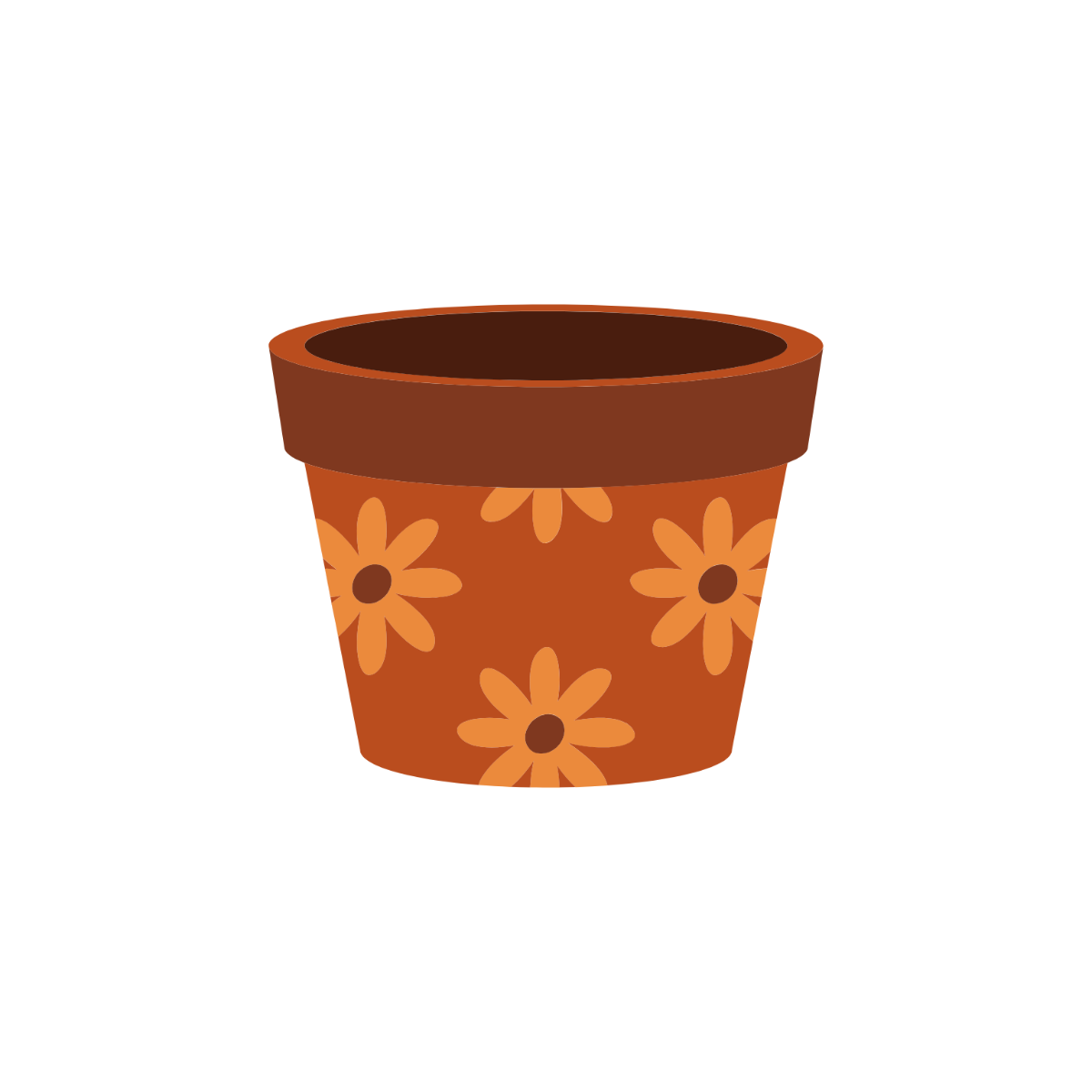 Floral Clay Pot