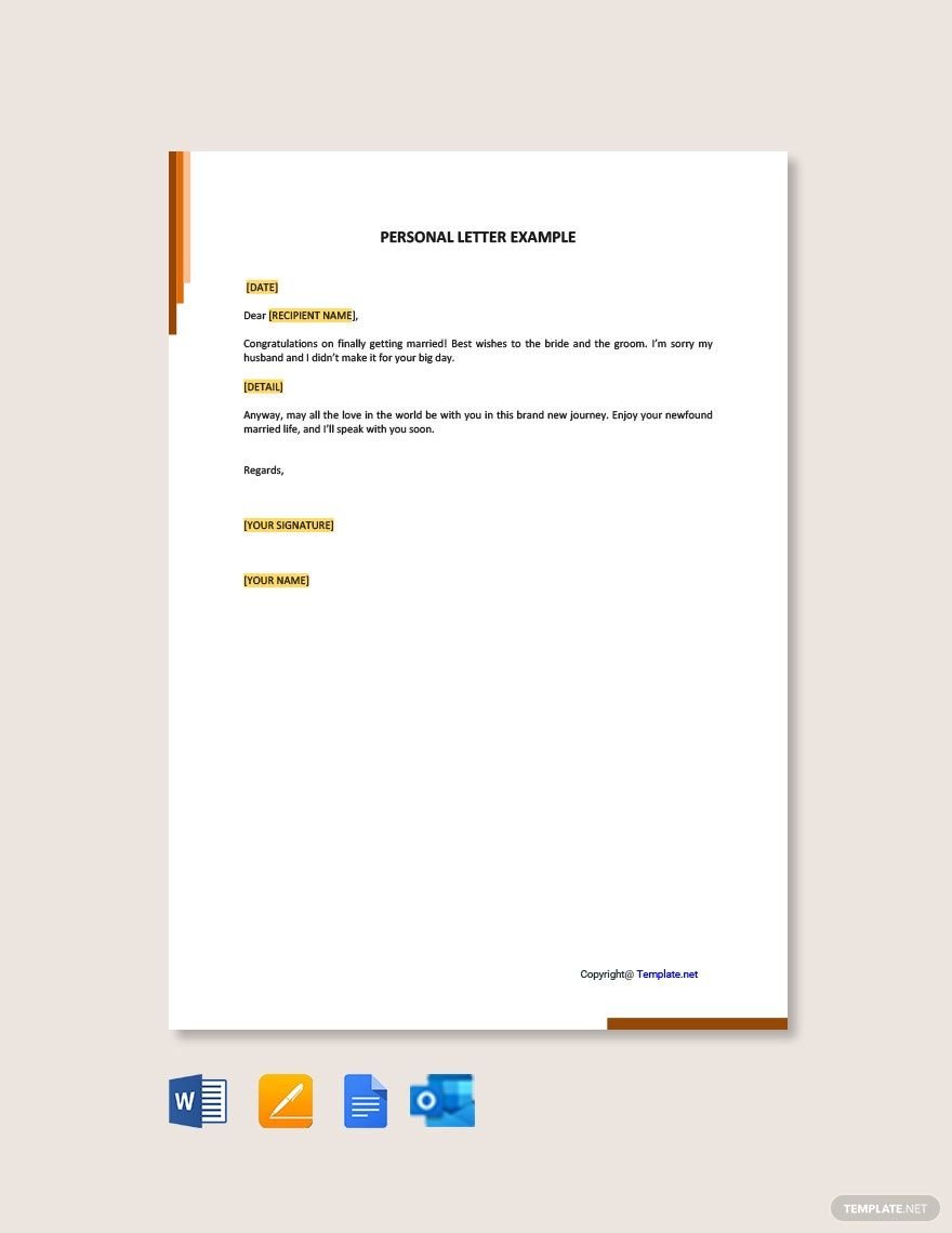 Personal Letter Example Template