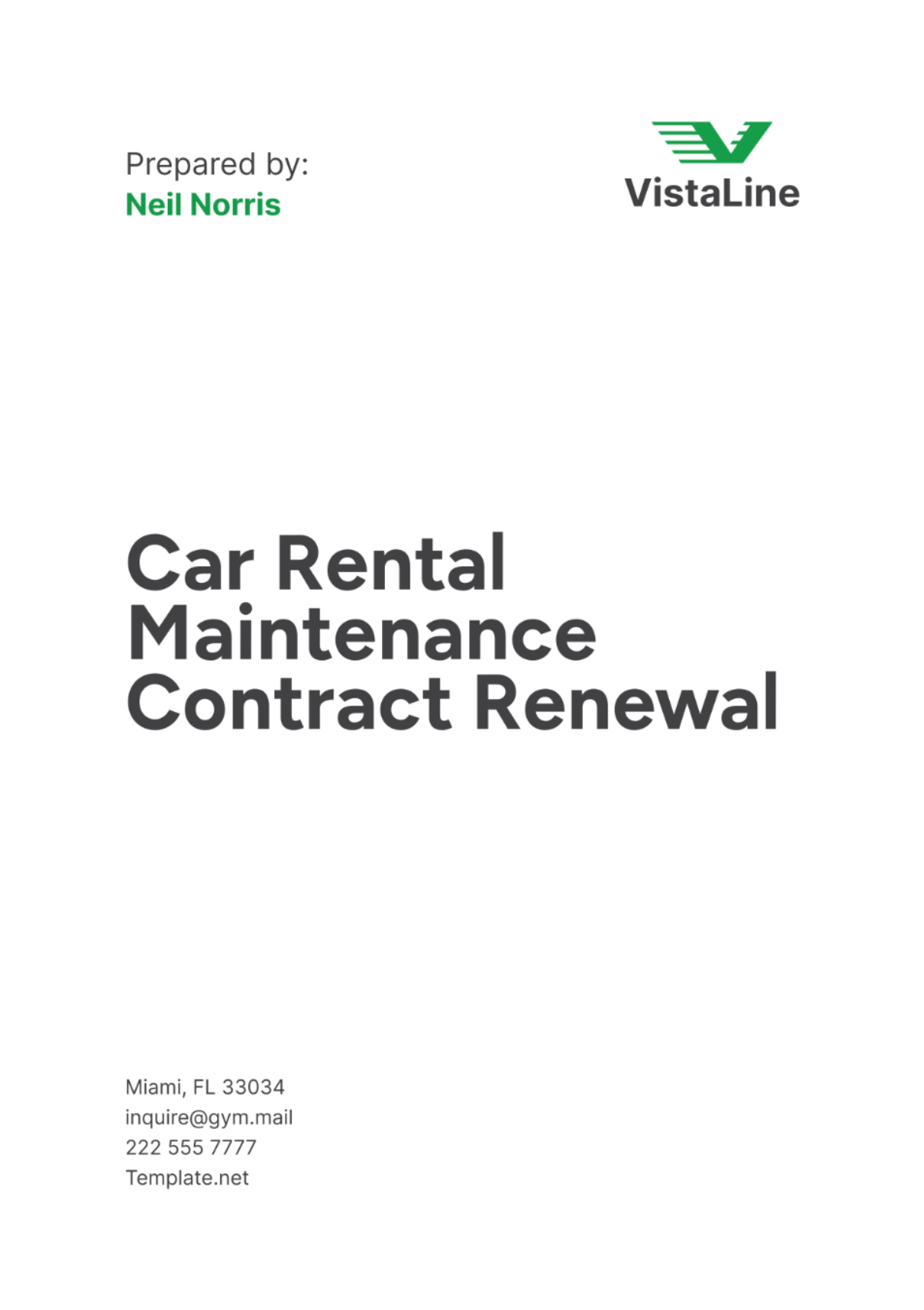 Car Rental Maintenance Contract Renewal Template - Edit Online & Download