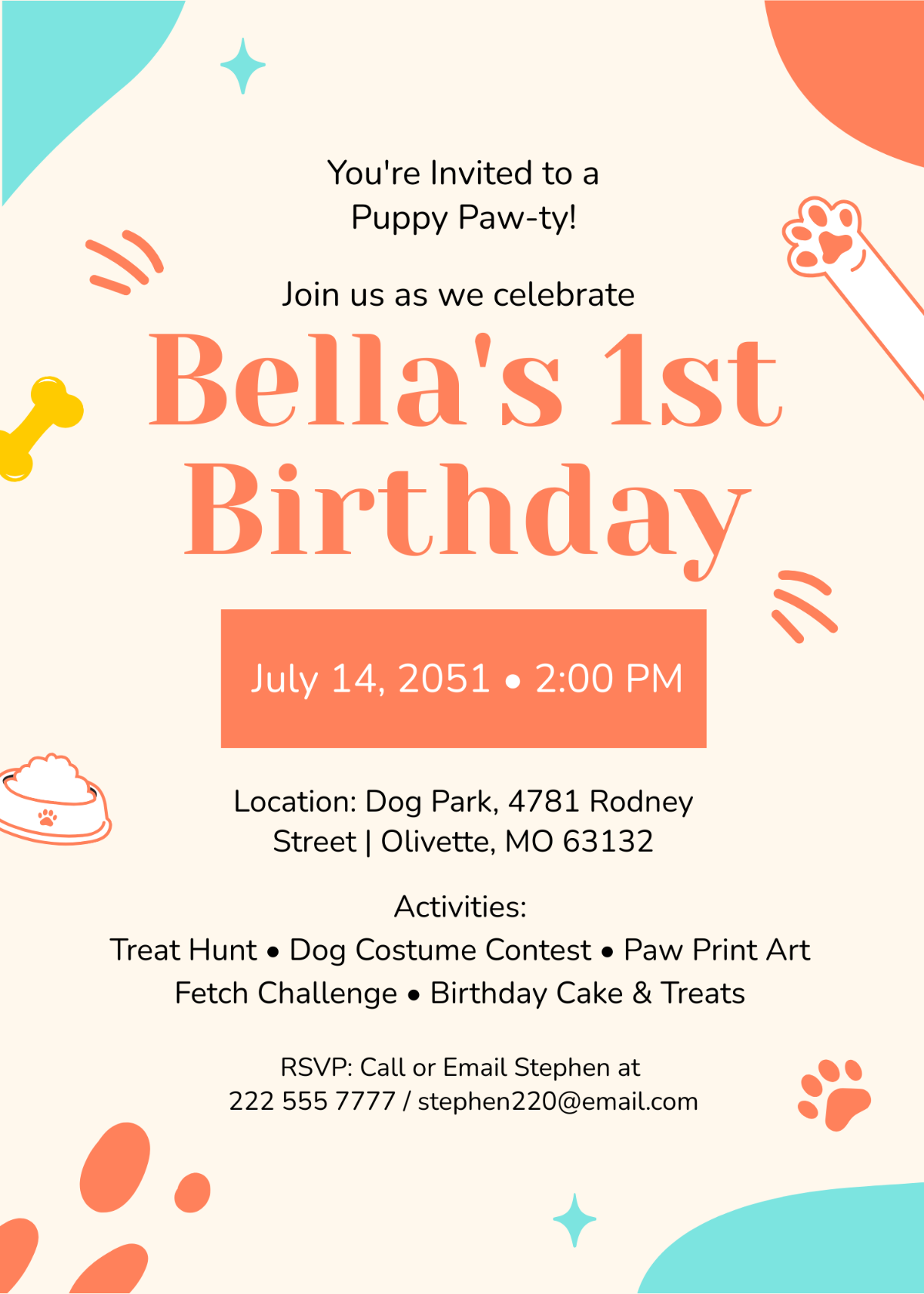 Puppy Dog Birthday Invitation