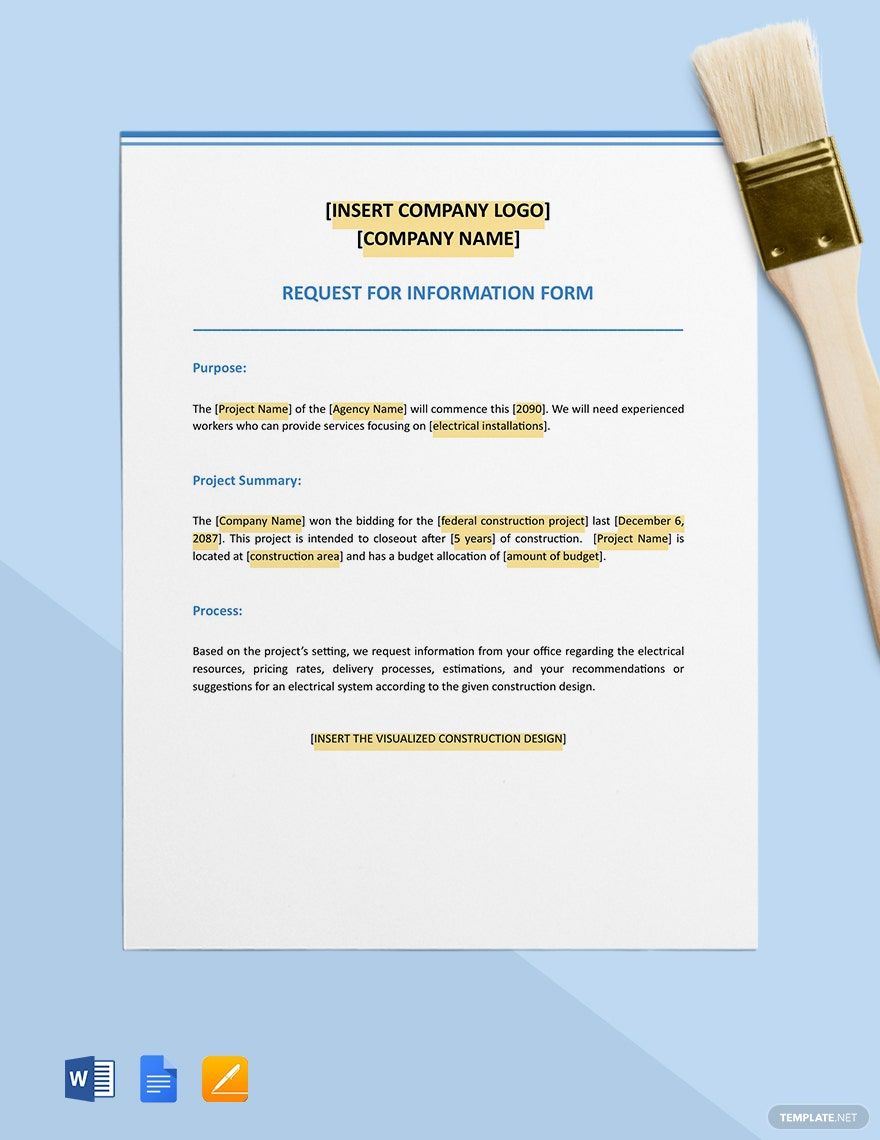 Request for Information (RFI) Form Template