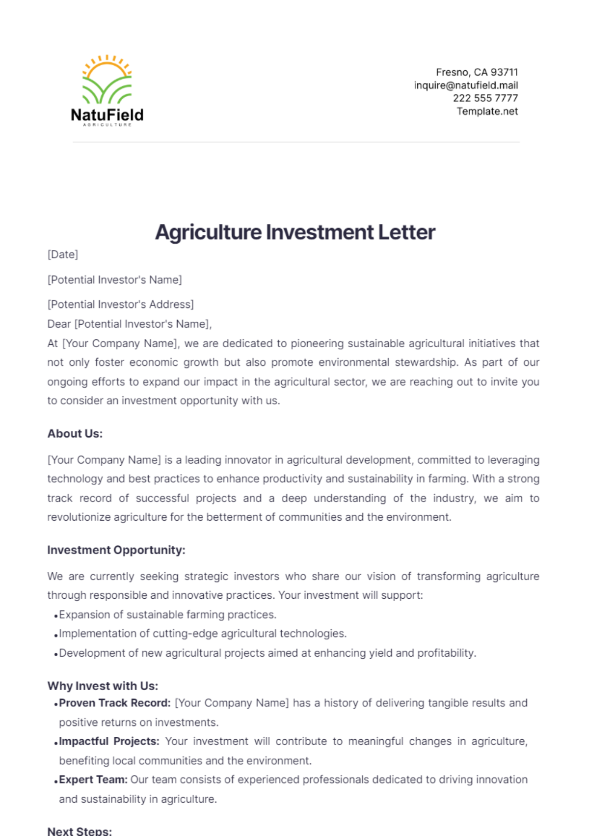 Free Agriculture Letterhead Template To Edit Online