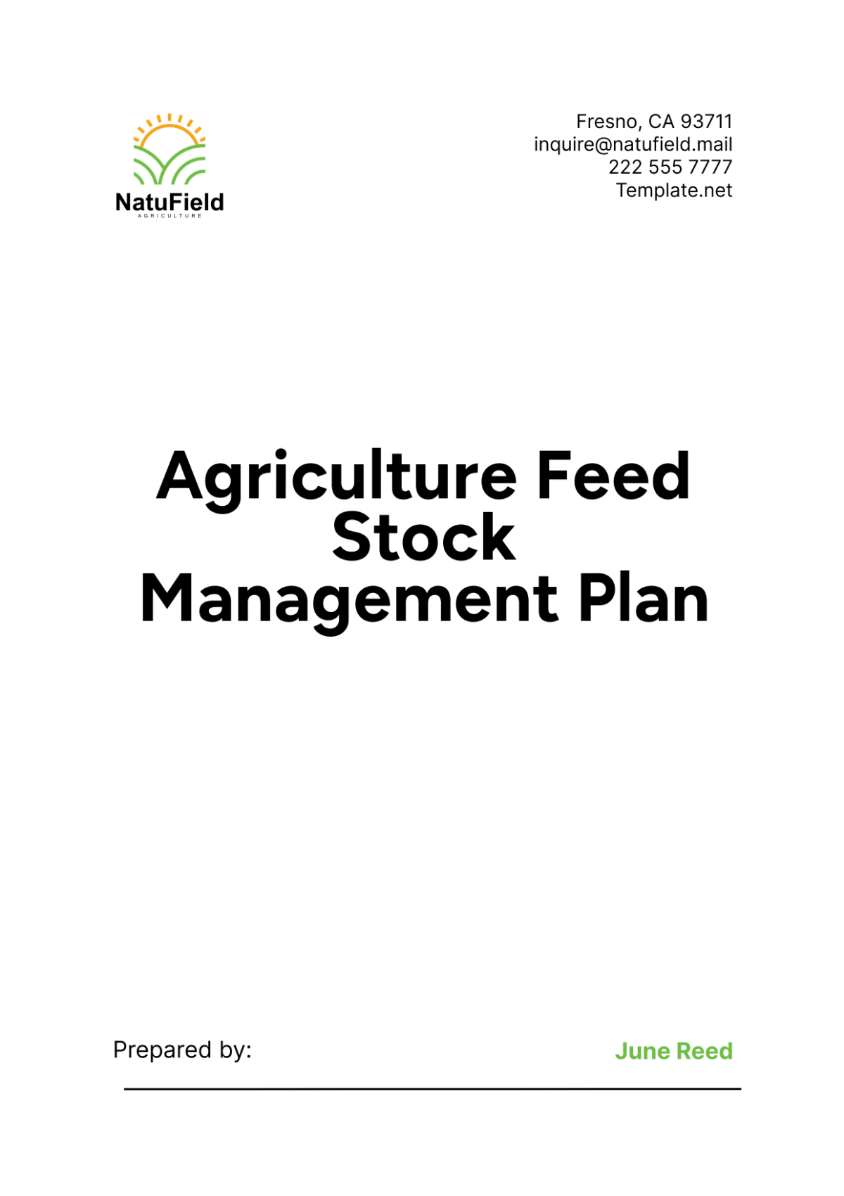 Agriculture Feed Stock Management Plan Template - Edit Online & Download