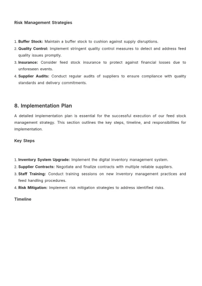 Free Agriculture Feed Stock Management Plan Template to Edit Online