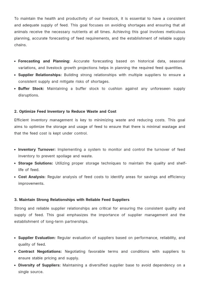 Free Agriculture Feed Stock Management Plan Template to Edit Online