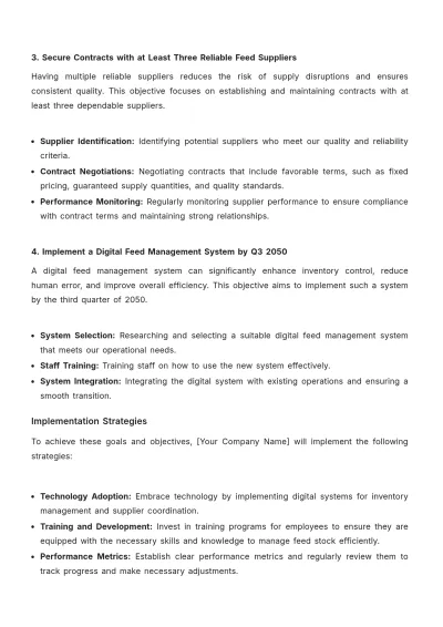 Free Agriculture Feed Stock Management Plan Template to Edit Online