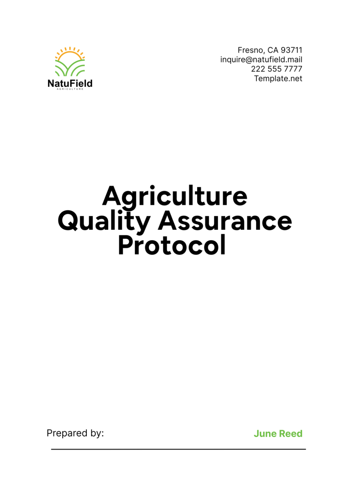 Agriculture Quality Assurance Protocol Template - Edit Online & Download