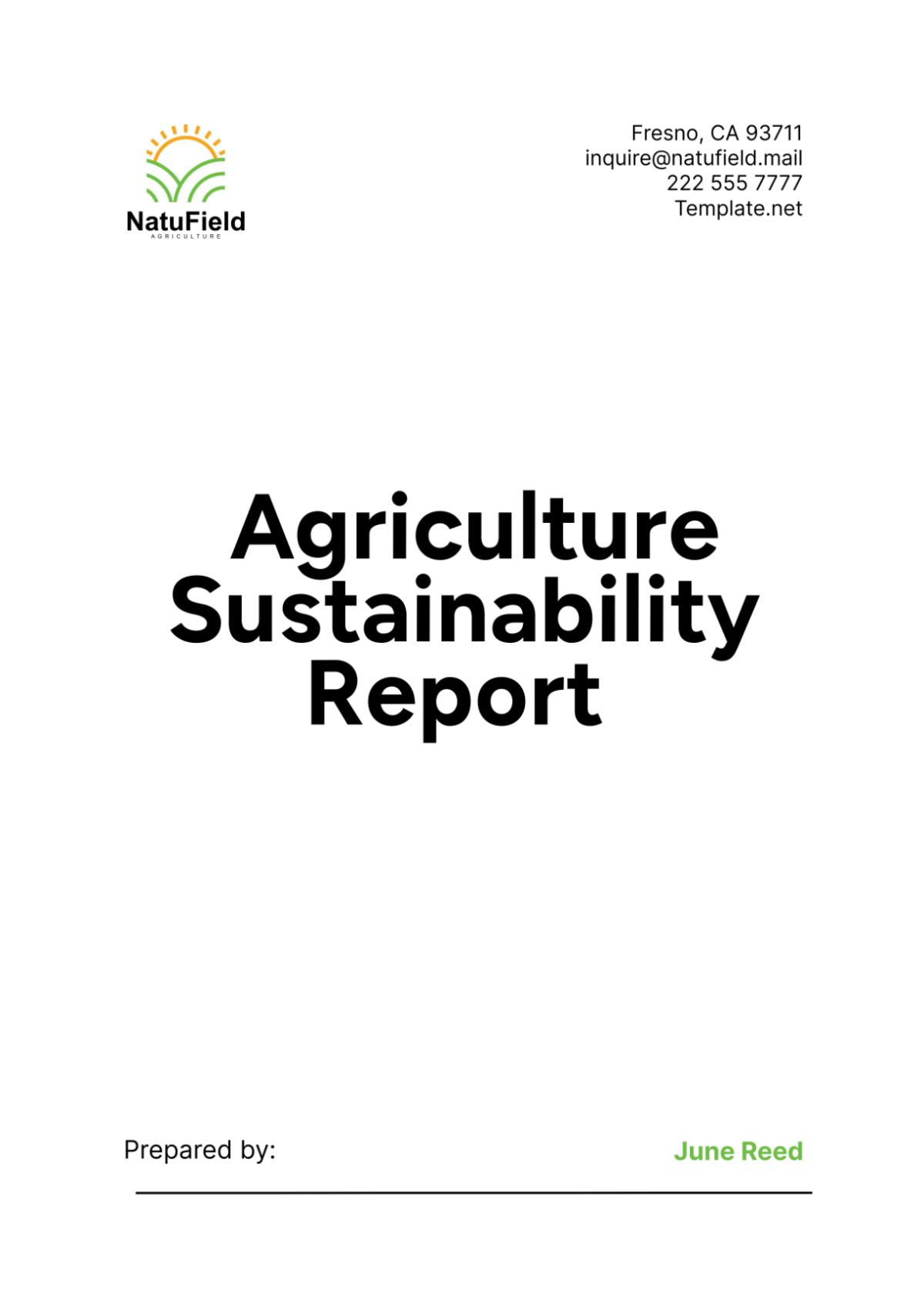 Agriculture Sustainability Report Template - Edit Online & Download