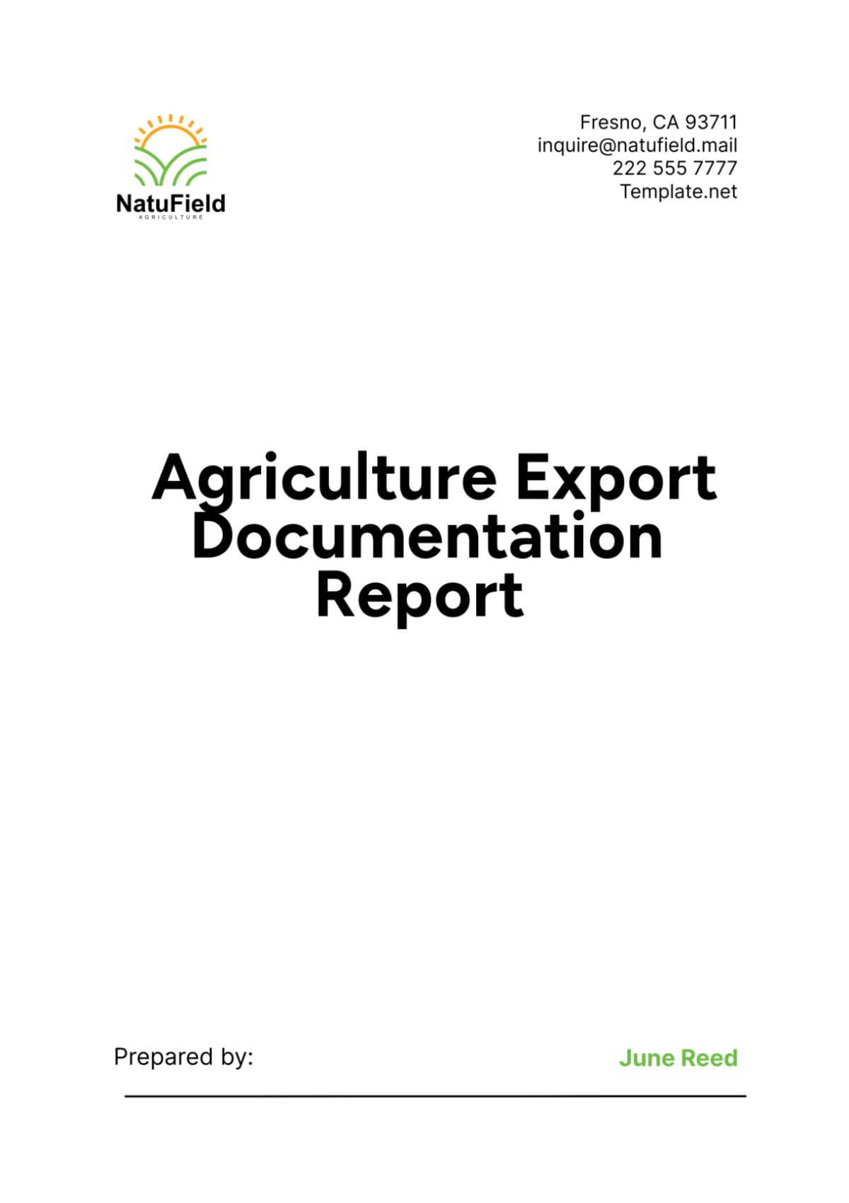 Agriculture Export Documentation Report Template - Edit Online & Download