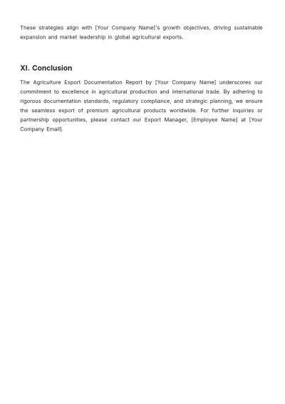 Free Agriculture Export Documentation Report Template to Edit Online