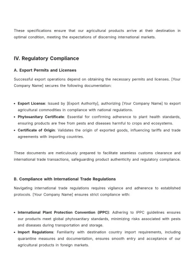 Free Agriculture Export Documentation Report Template to Edit Online