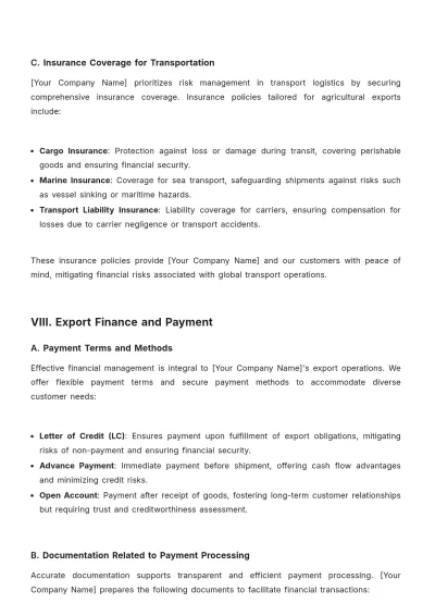 Free Agriculture Export Documentation Report Template to Edit Online