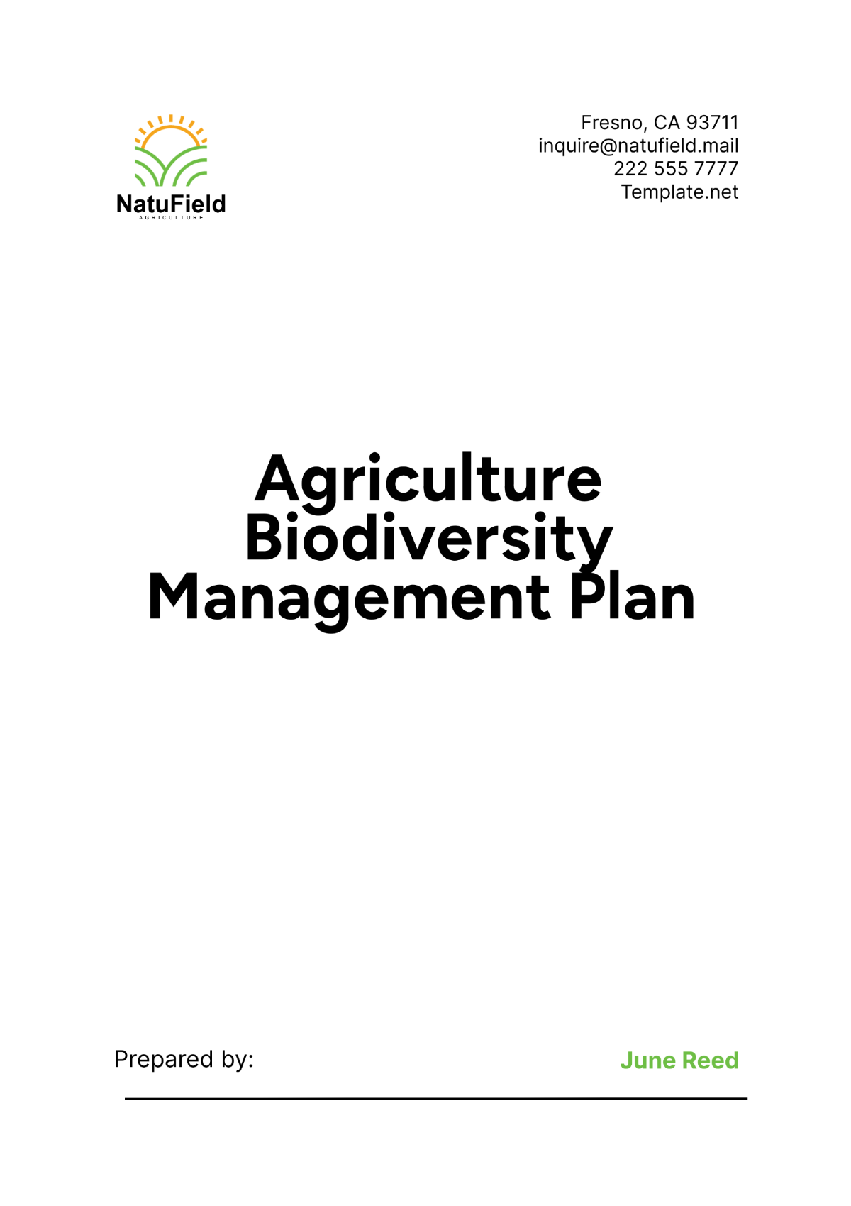 Agriculture Biodiversity Management Plan Template - Edit Online & Download