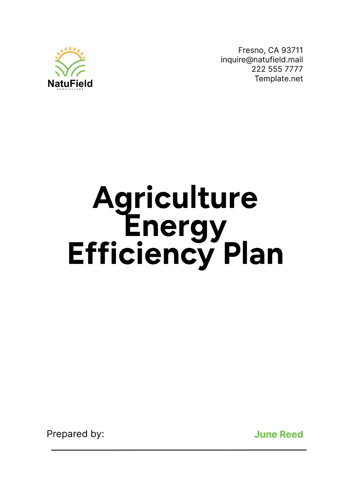 Agriculture Energy Efficiency Plan Template - Edit Online & Download