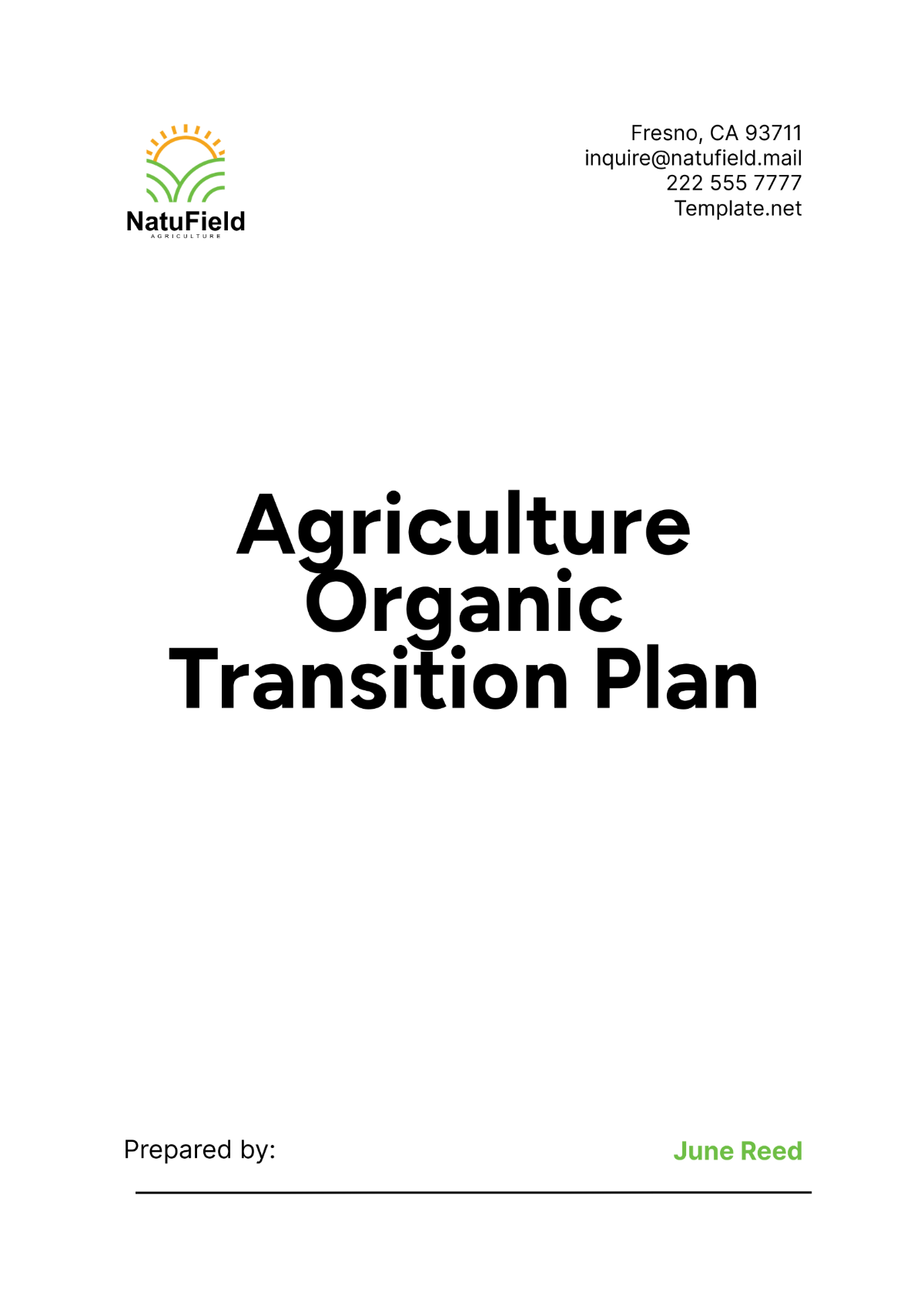 Agriculture Organic Transition Plan Template - Edit Online & Download