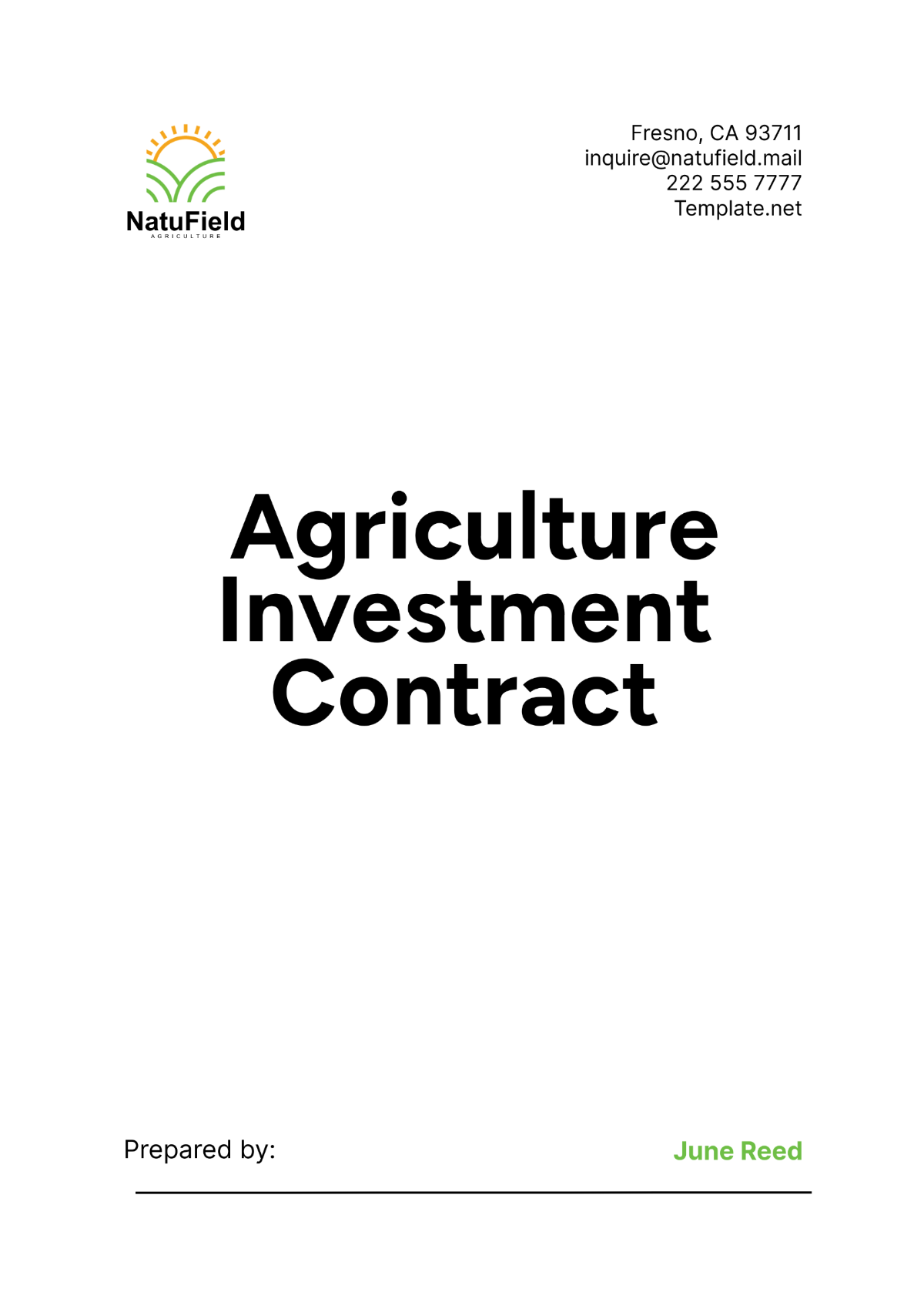 Agriculture Investment Contract Template - Edit Online & Download