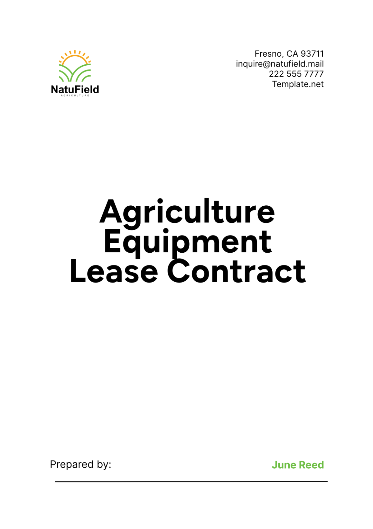 Agriculture Equipment Lease Contract Template - Edit Online & Download