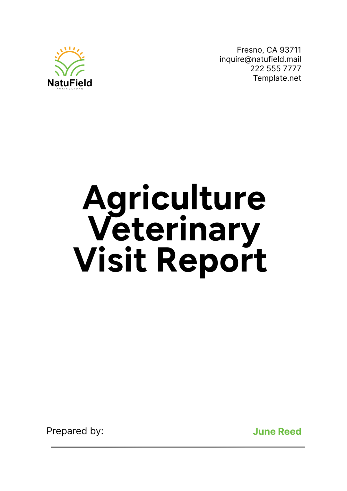 Agriculture Veterinary Visit Report Template - Edit Online & Download