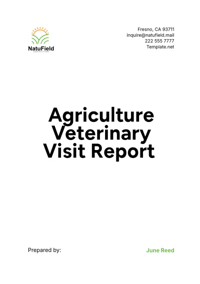 Free Agriculture Veterinary Visit Report Template to Edit Online