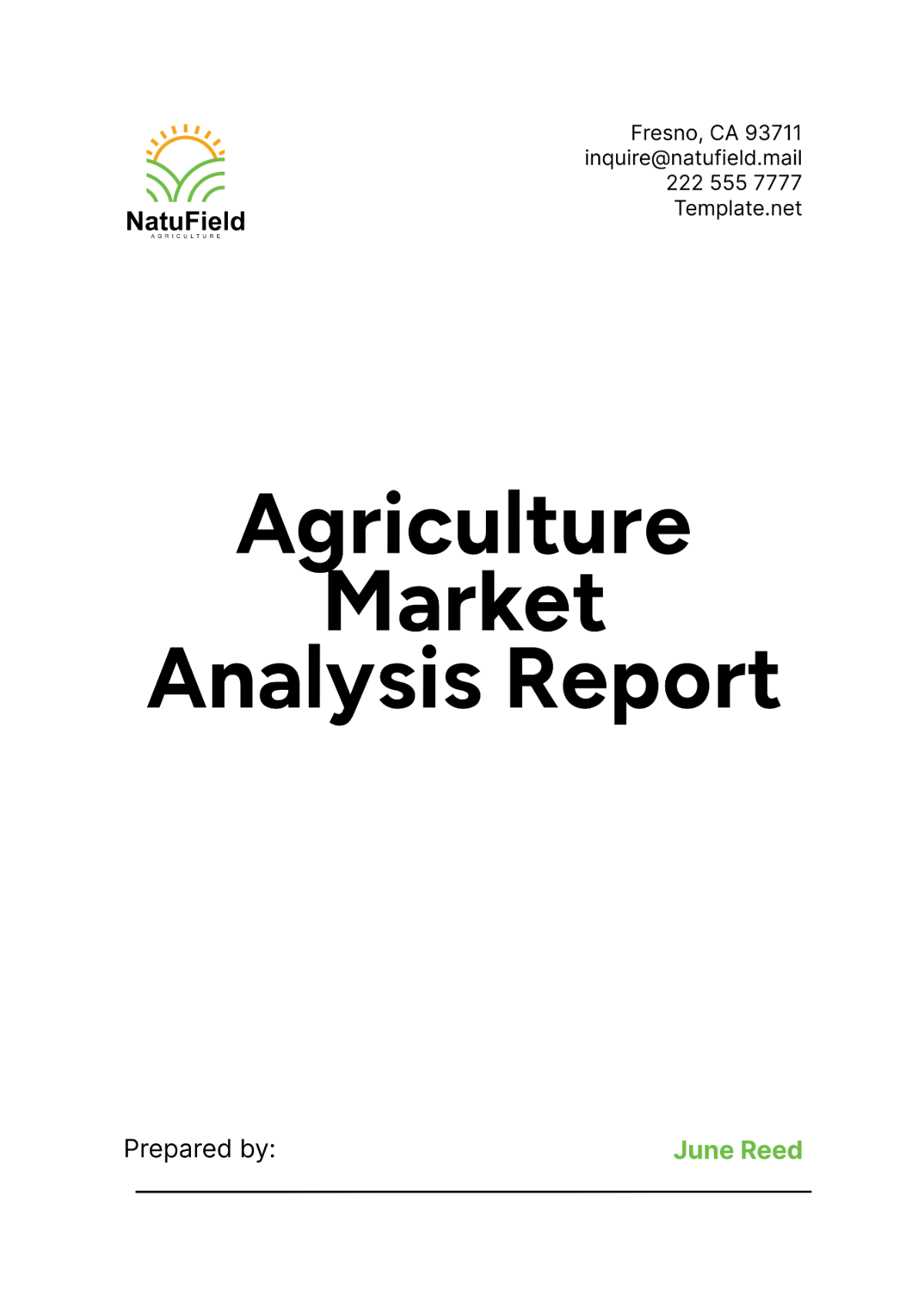 Agriculture Market Analysis Report Template - Edit Online & Download